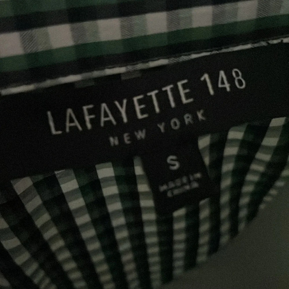 LAFAYETTE 148 NEW YORK Paget Gingham Blouse small - Picture 5 of 8
